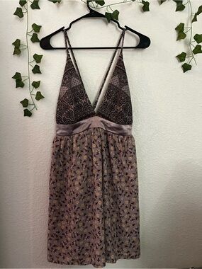 love, Fire Gray Paisley & Floral Slip Dress